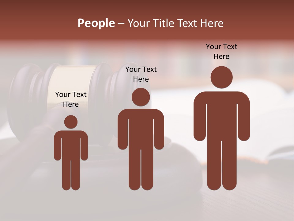 A Wooden Judge's Hammer On Top Of A Wooden Table PowerPoint Template