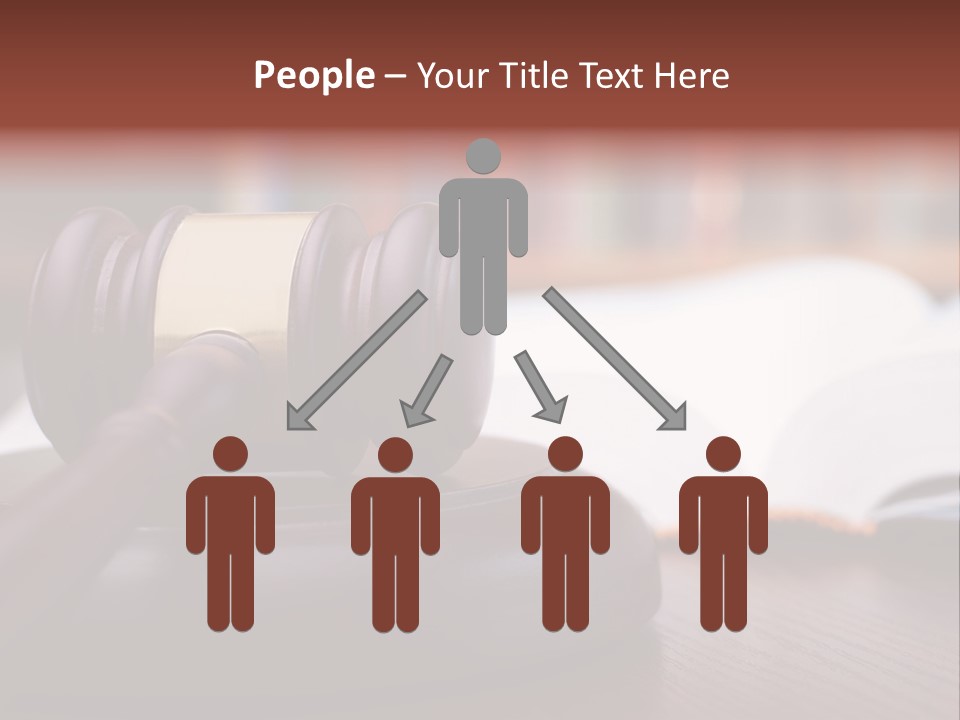 A Wooden Judge's Hammer On Top Of A Wooden Table PowerPoint Template