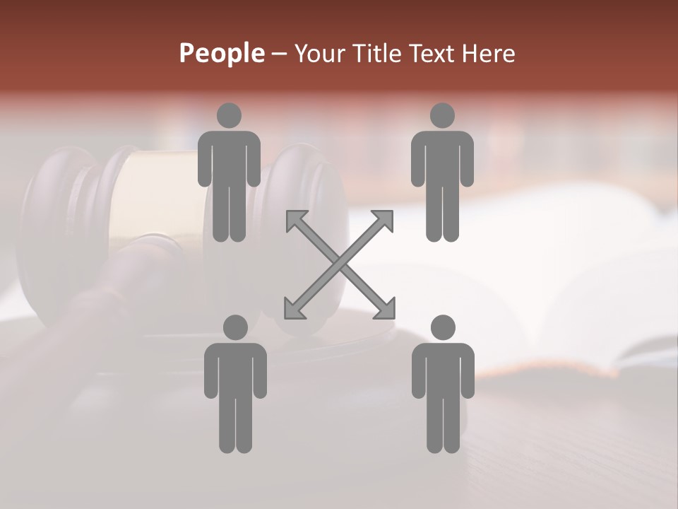 A Wooden Judge's Hammer On Top Of A Wooden Table PowerPoint Template