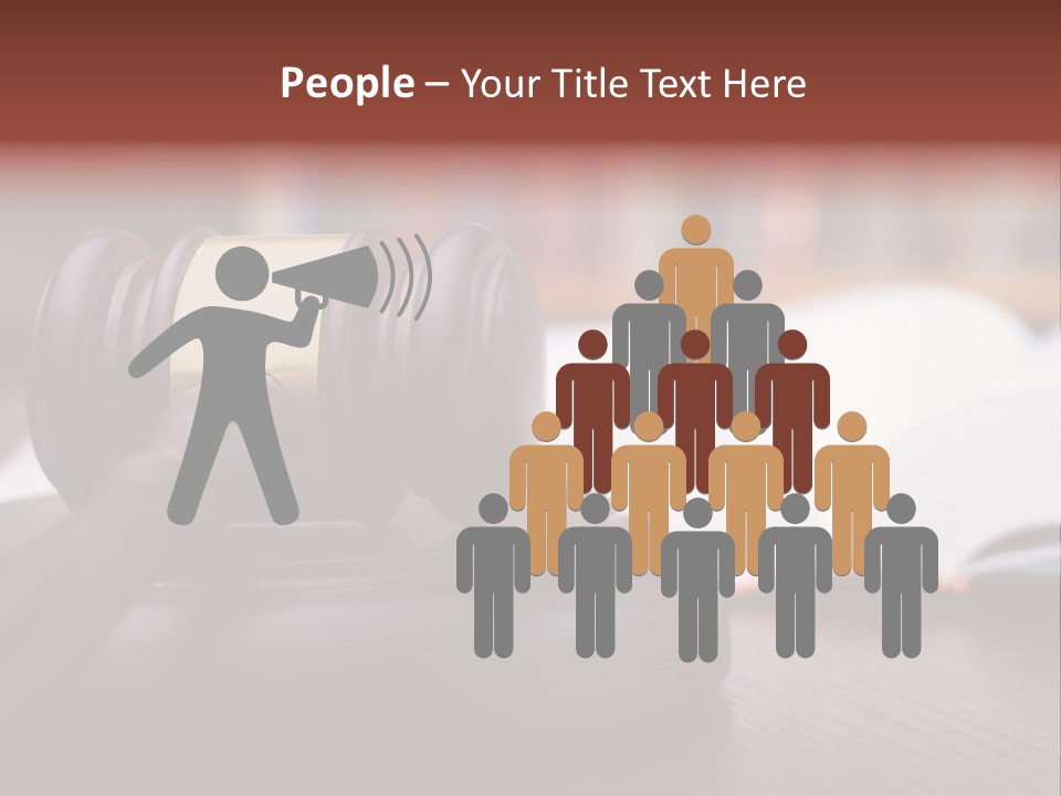 A Wooden Judge's Hammer On Top Of A Wooden Table PowerPoint Template