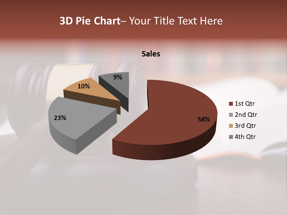 A Wooden Judge's Hammer On Top Of A Wooden Table PowerPoint Template
