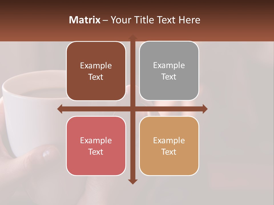 A Woman Holding A Cup Of Coffee In Her Hands PowerPoint Template