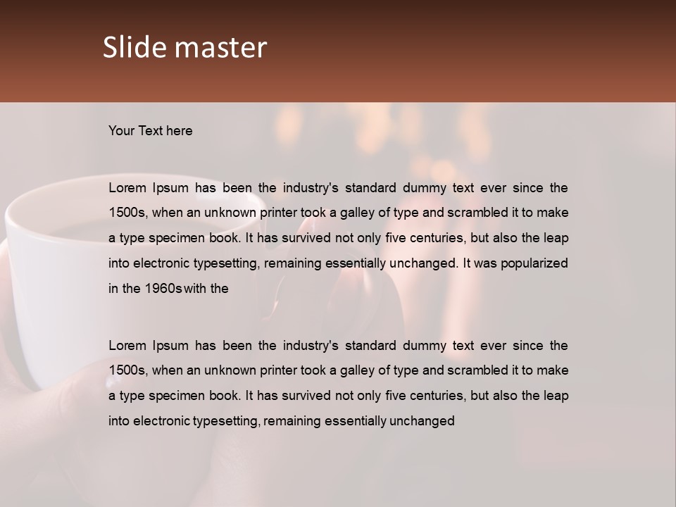 A Woman Holding A Cup Of Coffee In Her Hands PowerPoint Template