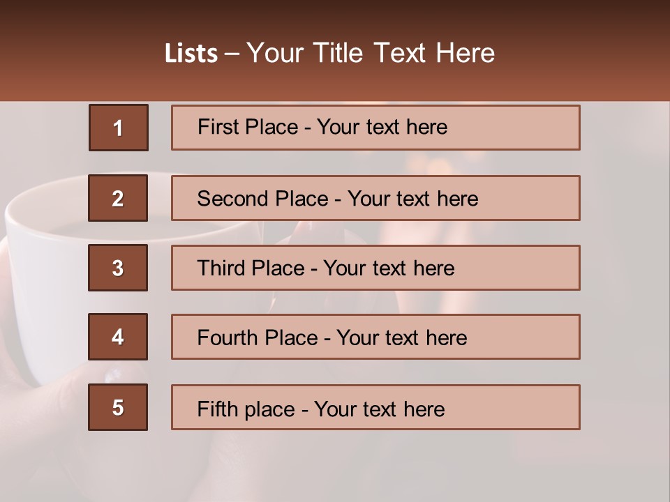 A Woman Holding A Cup Of Coffee In Her Hands PowerPoint Template