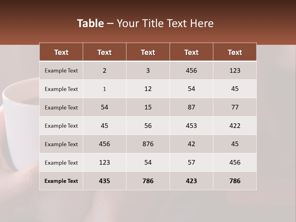 A Woman Holding A Cup Of Coffee In Her Hands PowerPoint Template