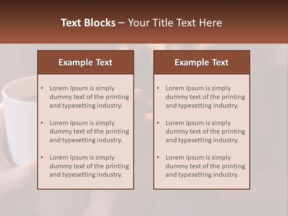 A Woman Holding A Cup Of Coffee In Her Hands PowerPoint Template