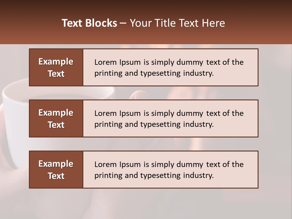 A Woman Holding A Cup Of Coffee In Her Hands PowerPoint Template
