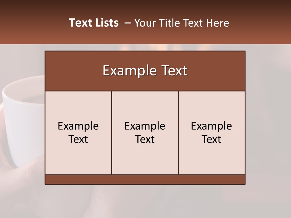 A Woman Holding A Cup Of Coffee In Her Hands PowerPoint Template