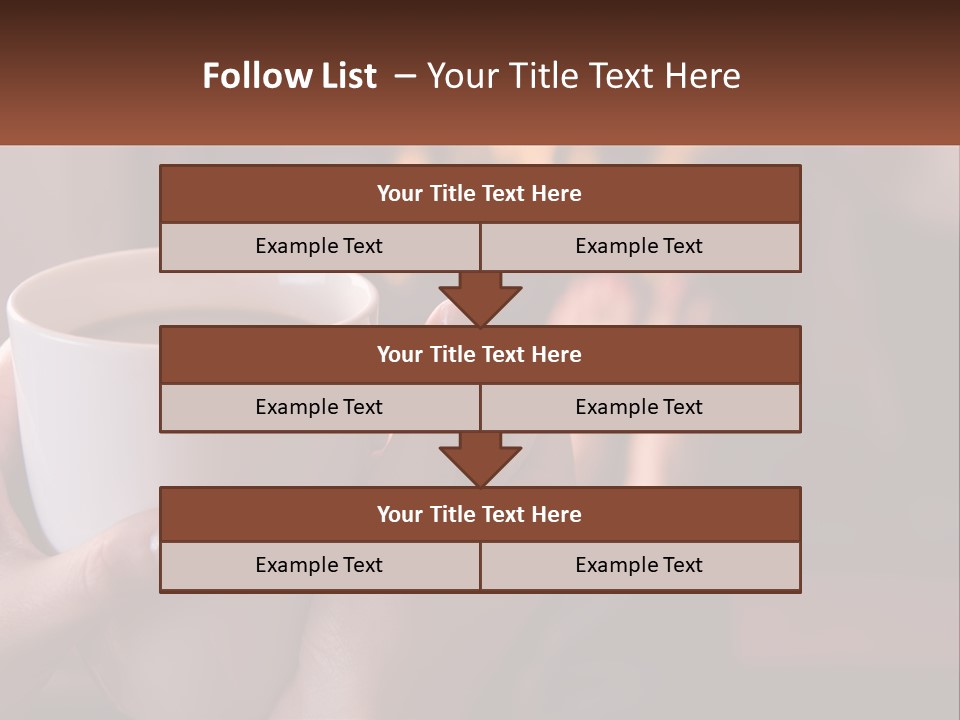 A Woman Holding A Cup Of Coffee In Her Hands PowerPoint Template