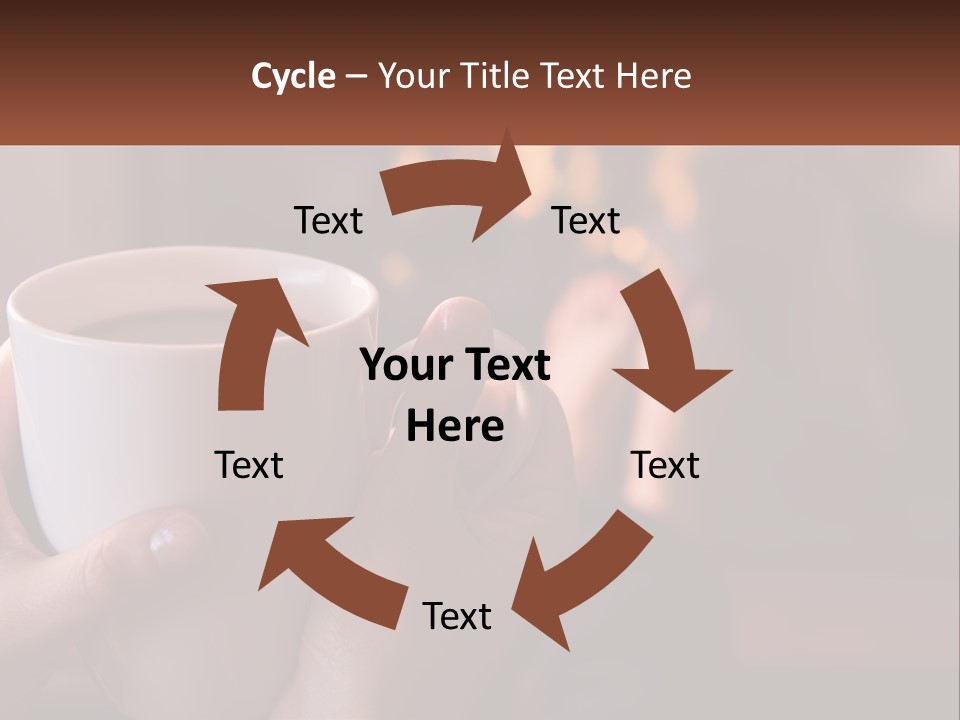 A Woman Holding A Cup Of Coffee In Her Hands PowerPoint Template