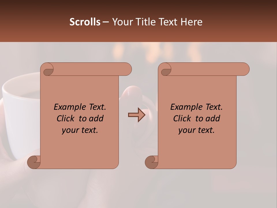 A Woman Holding A Cup Of Coffee In Her Hands PowerPoint Template