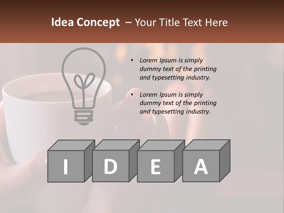 A Woman Holding A Cup Of Coffee In Her Hands PowerPoint Template