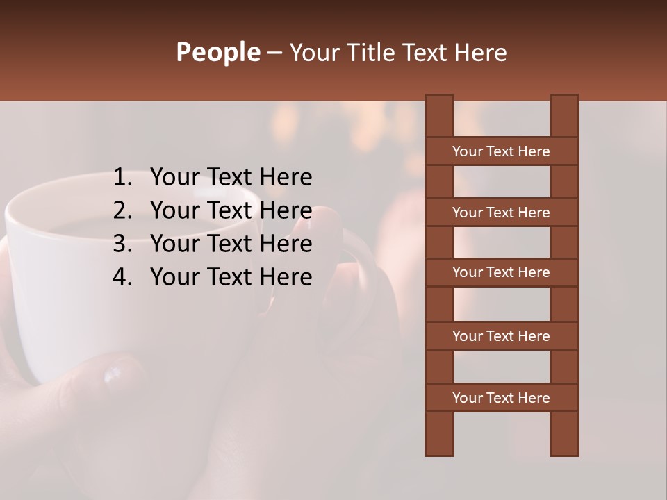 A Woman Holding A Cup Of Coffee In Her Hands PowerPoint Template