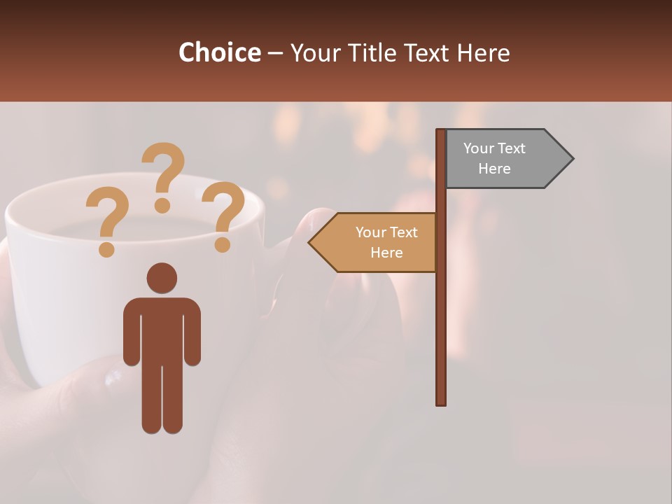 A Woman Holding A Cup Of Coffee In Her Hands PowerPoint Template