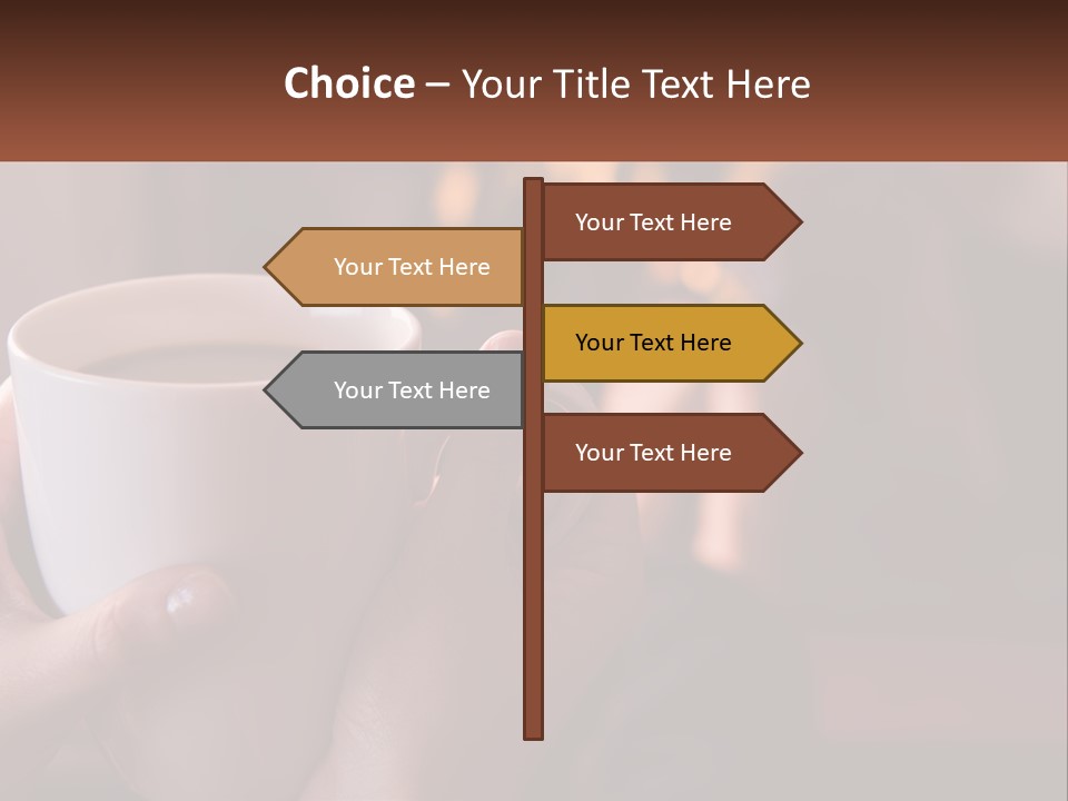 A Woman Holding A Cup Of Coffee In Her Hands PowerPoint Template