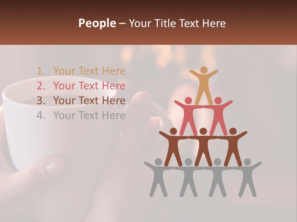 A Woman Holding A Cup Of Coffee In Her Hands PowerPoint Template