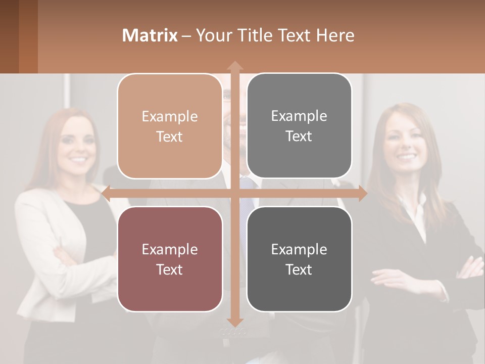 A Group Of Business People Standing In Front Of A Wall PowerPoint Template