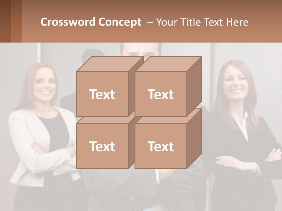 A Group Of Business People Standing In Front Of A Wall PowerPoint Template