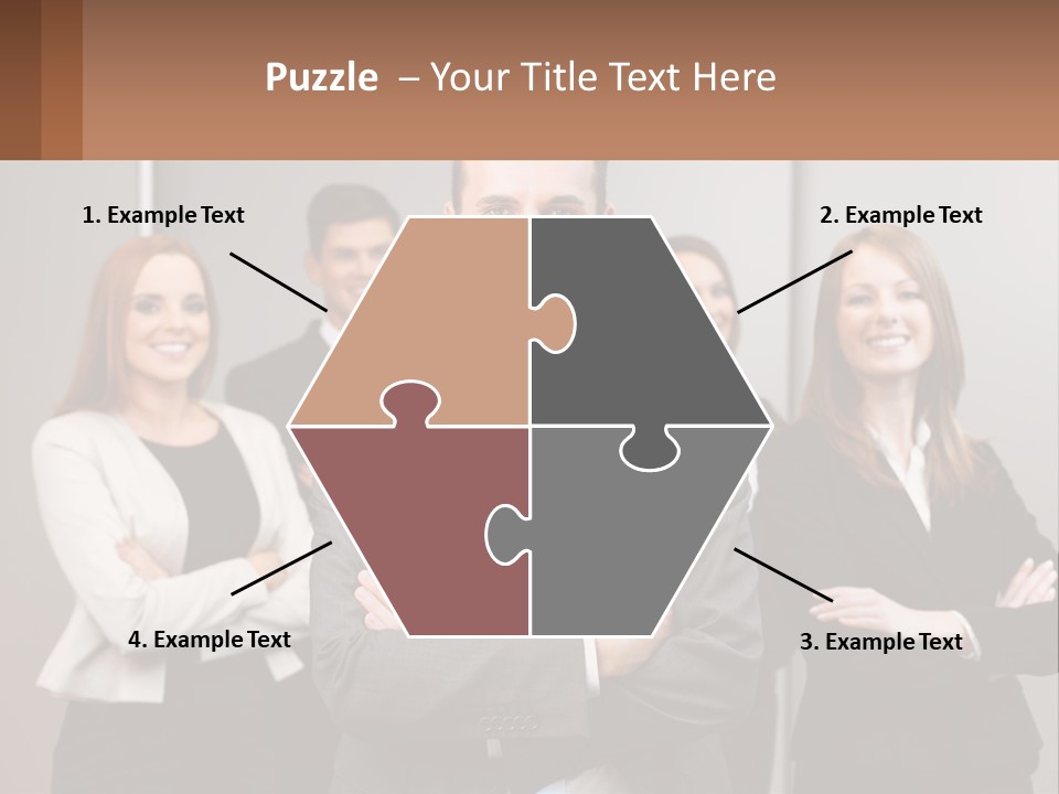 A Group Of Business People Standing In Front Of A Wall PowerPoint Template