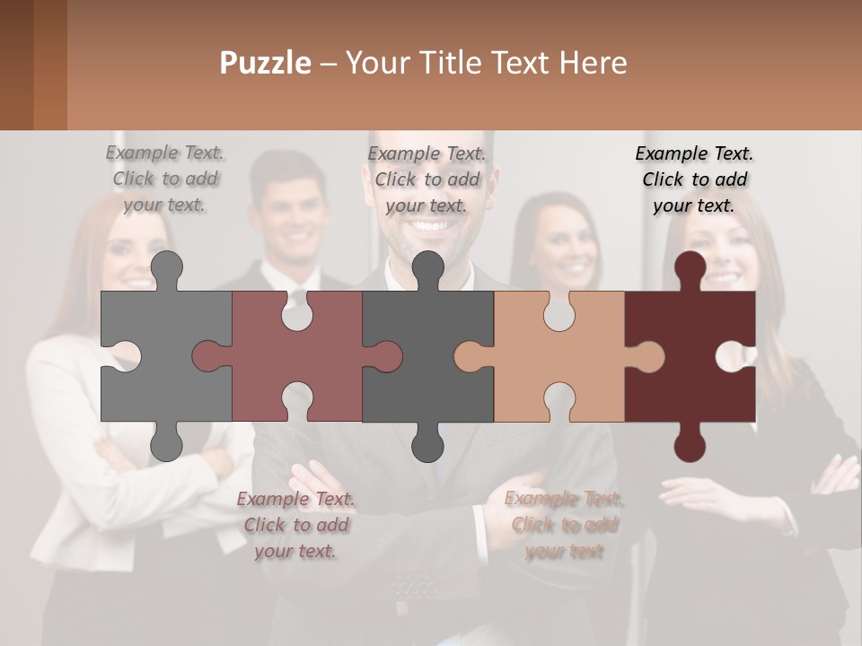 A Group Of Business People Standing In Front Of A Wall PowerPoint Template