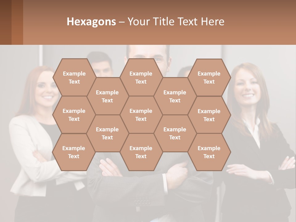 A Group Of Business People Standing In Front Of A Wall PowerPoint Template