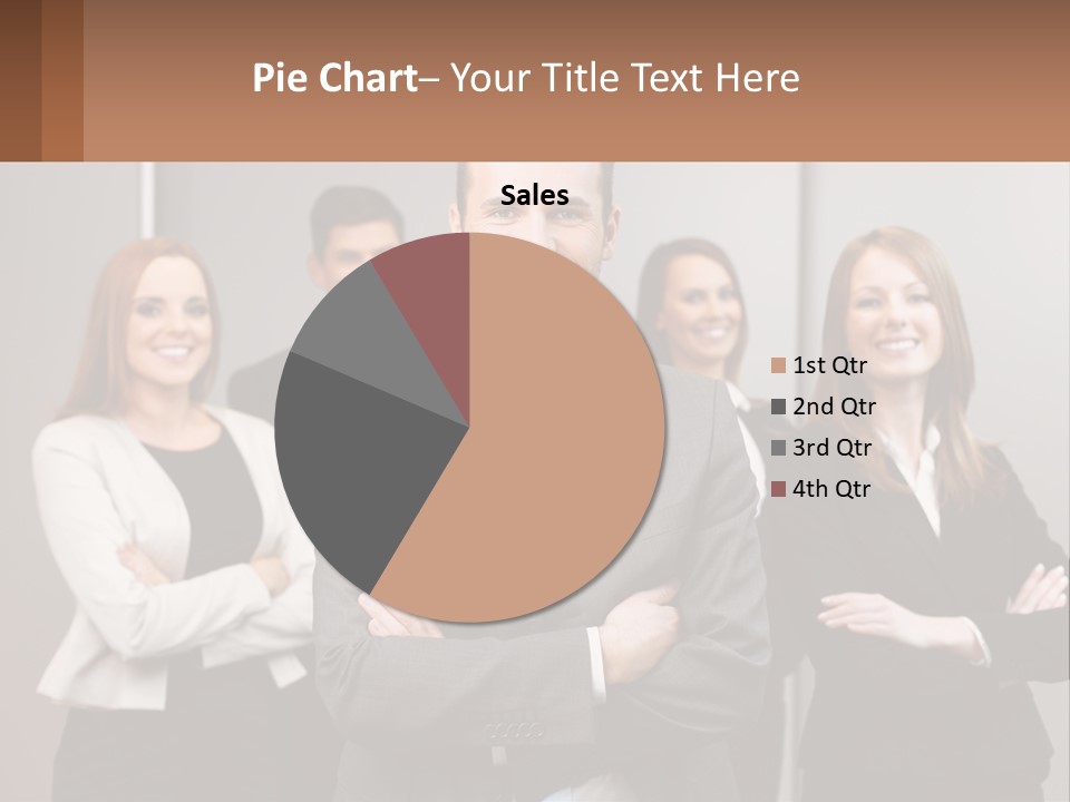 A Group Of Business People Standing In Front Of A Wall PowerPoint Template