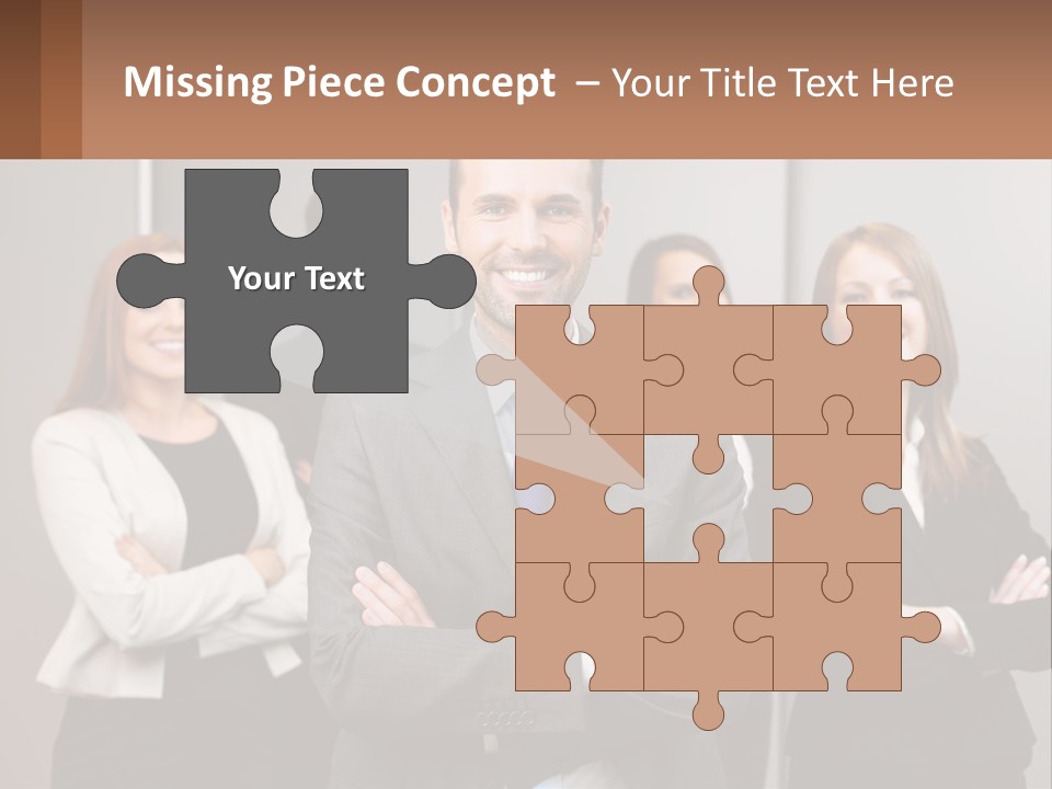 A Group Of Business People Standing In Front Of A Wall PowerPoint Template