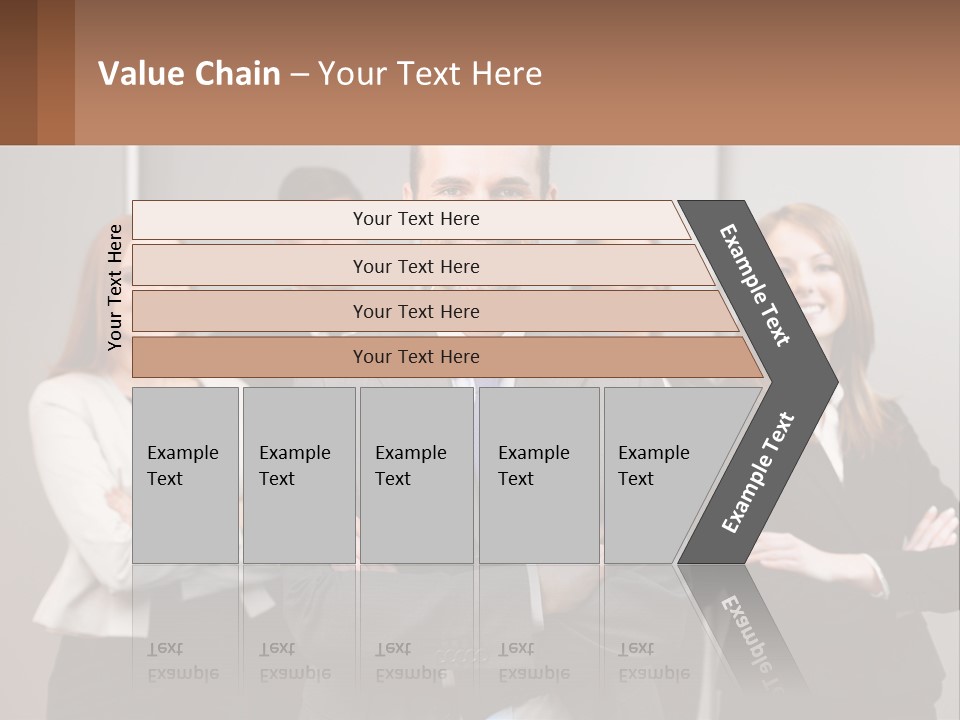 A Group Of Business People Standing In Front Of A Wall PowerPoint Template