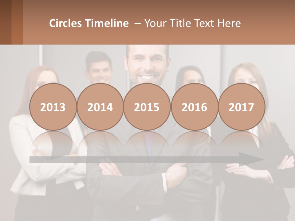 A Group Of Business People Standing In Front Of A Wall PowerPoint Template