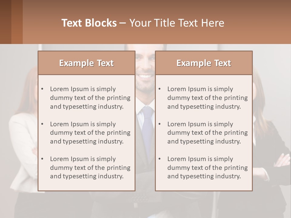 A Group Of Business People Standing In Front Of A Wall PowerPoint Template