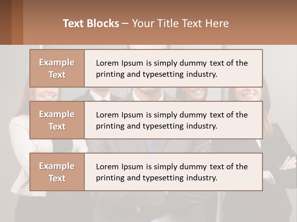 A Group Of Business People Standing In Front Of A Wall PowerPoint Template