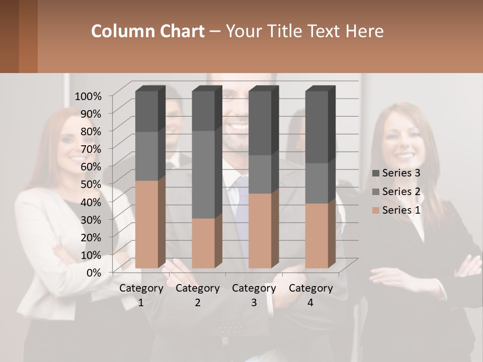 A Group Of Business People Standing In Front Of A Wall PowerPoint Template