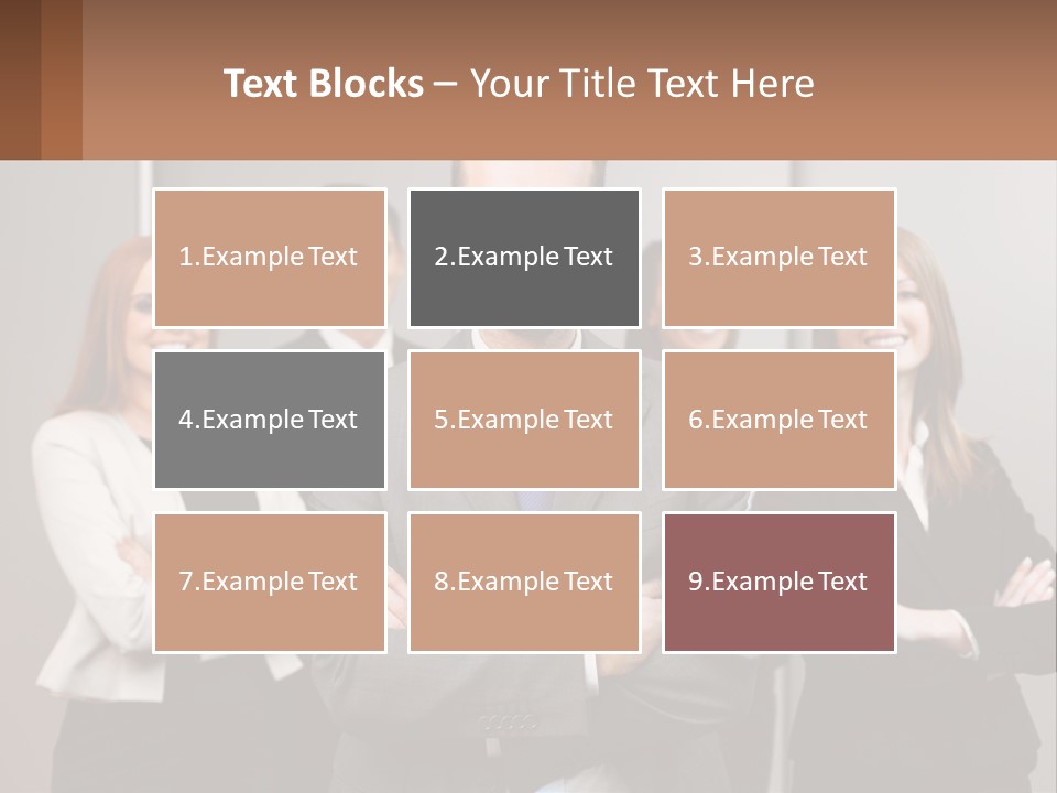 A Group Of Business People Standing In Front Of A Wall PowerPoint Template