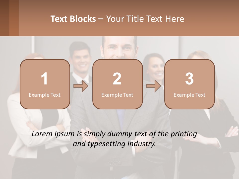A Group Of Business People Standing In Front Of A Wall PowerPoint Template