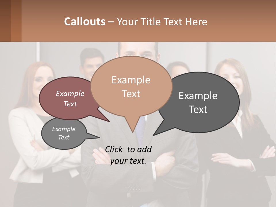 A Group Of Business People Standing In Front Of A Wall PowerPoint Template