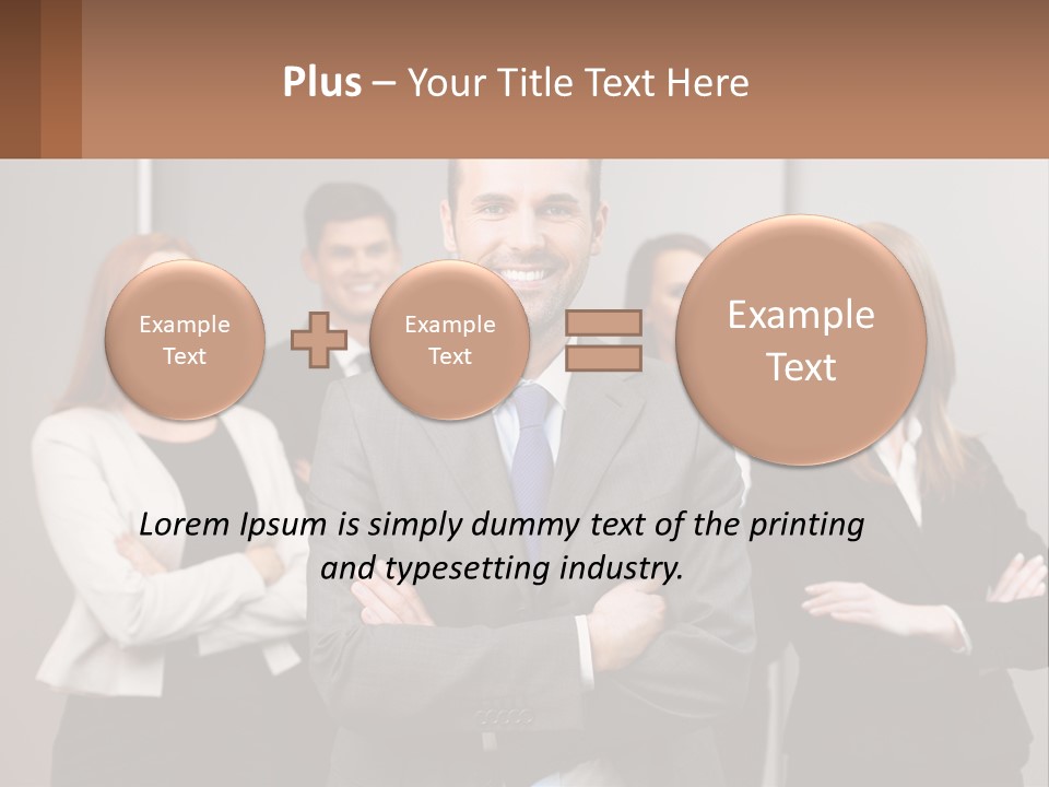 A Group Of Business People Standing In Front Of A Wall PowerPoint Template