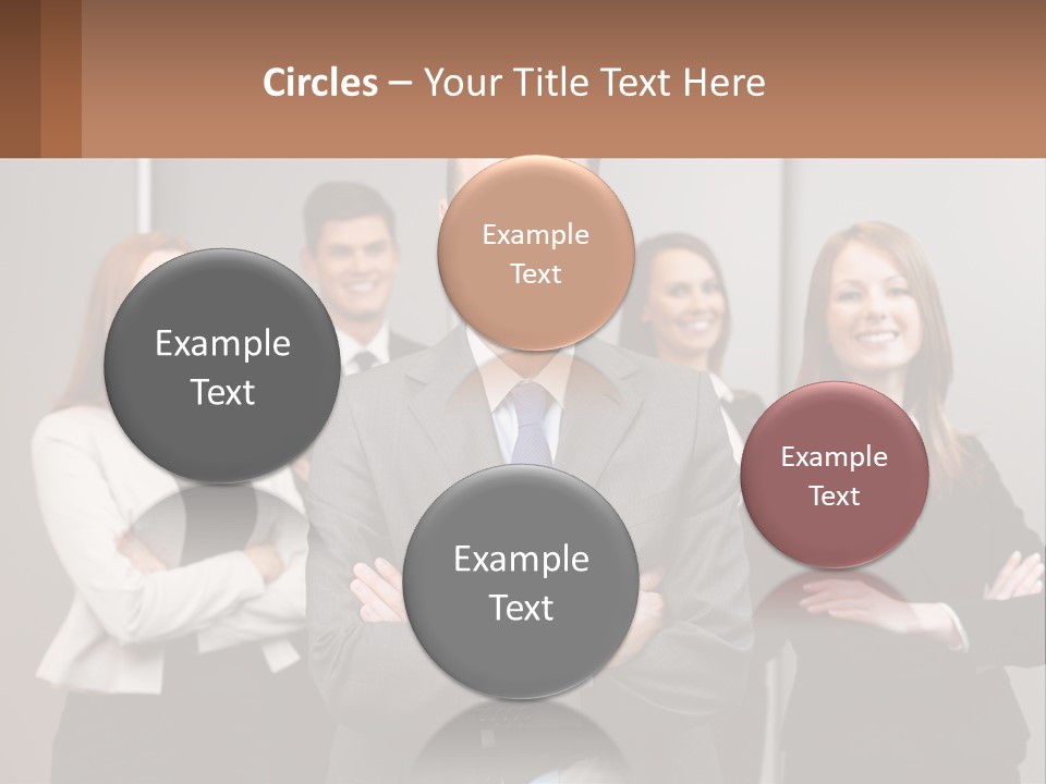 A Group Of Business People Standing In Front Of A Wall PowerPoint Template