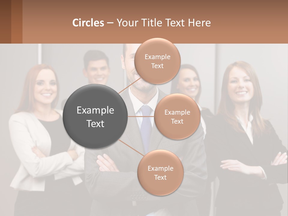 A Group Of Business People Standing In Front Of A Wall PowerPoint Template