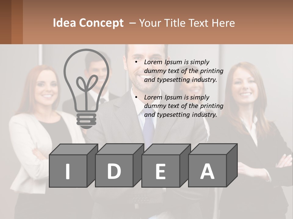 A Group Of Business People Standing In Front Of A Wall PowerPoint Template