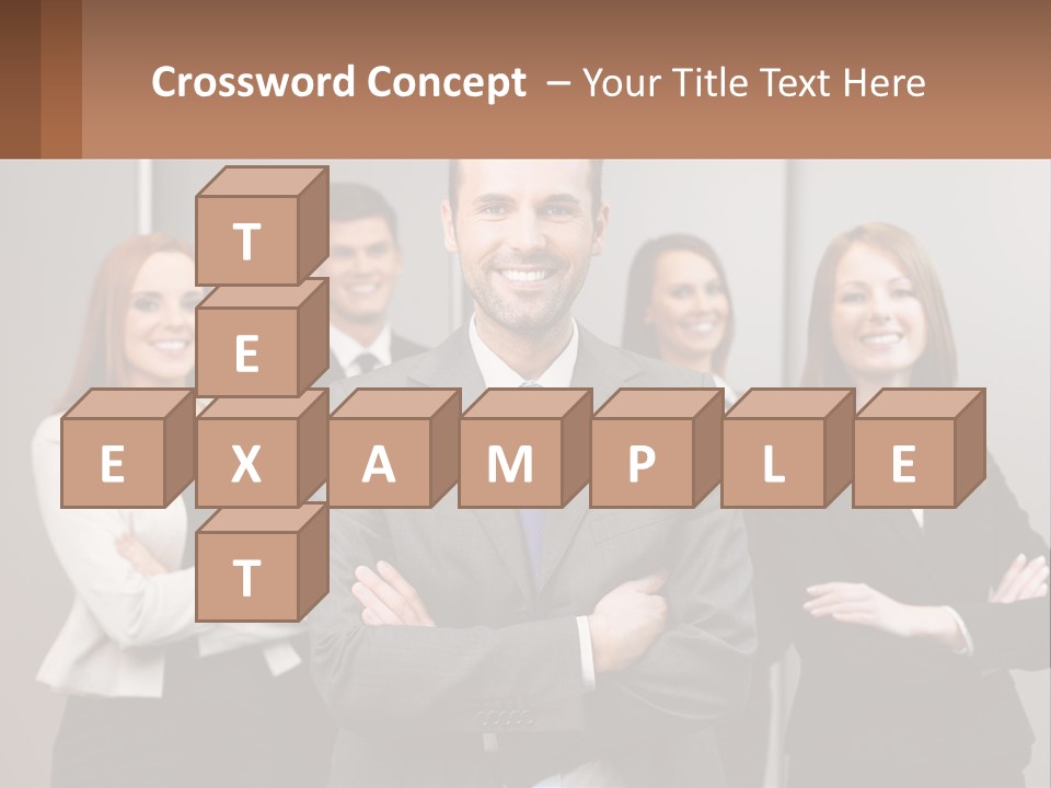 A Group Of Business People Standing In Front Of A Wall PowerPoint Template