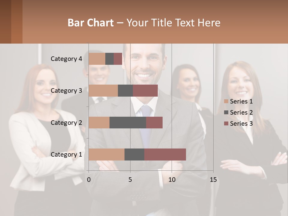 A Group Of Business People Standing In Front Of A Wall PowerPoint Template