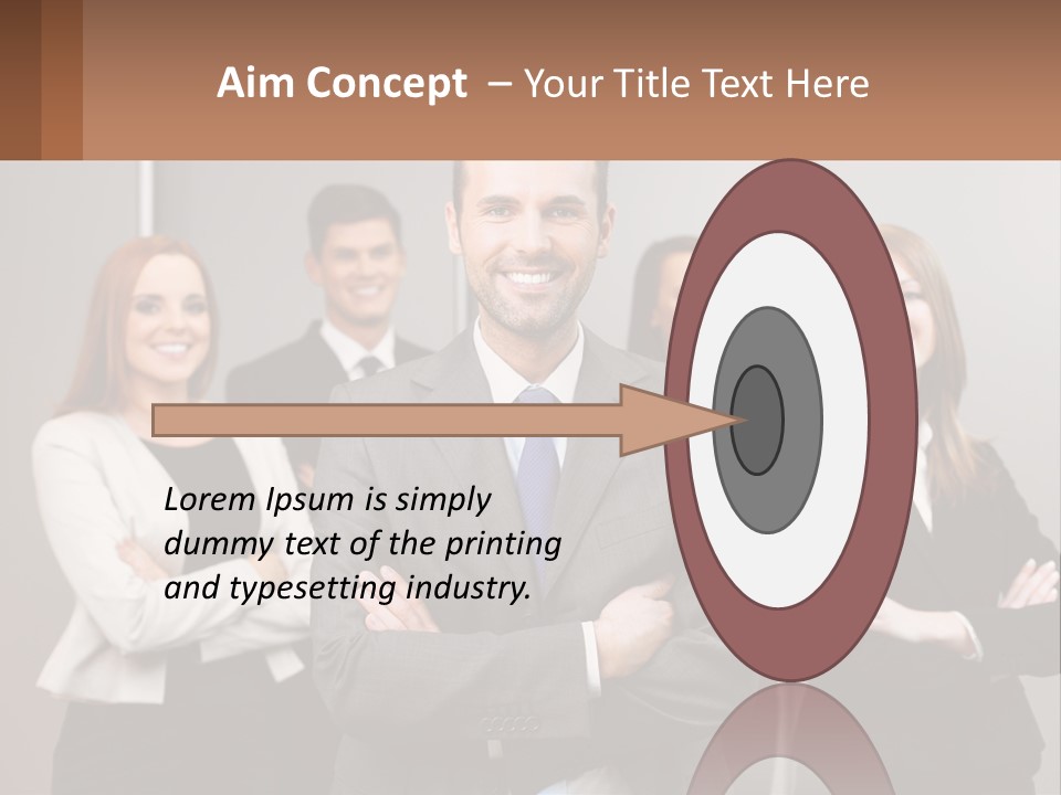 A Group Of Business People Standing In Front Of A Wall PowerPoint Template