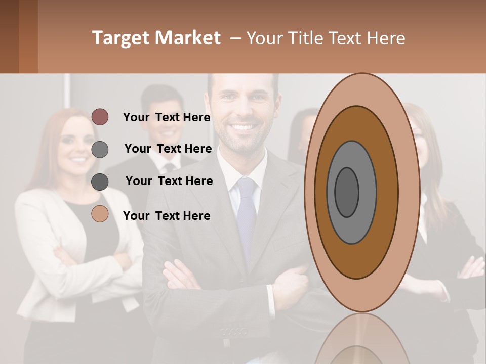 A Group Of Business People Standing In Front Of A Wall PowerPoint Template