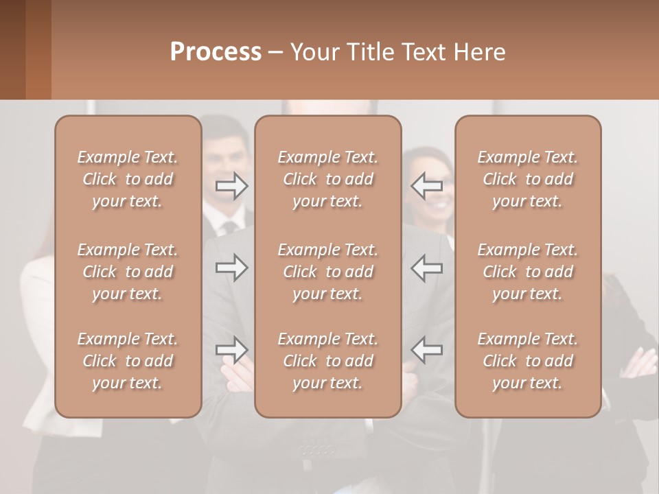 A Group Of Business People Standing In Front Of A Wall PowerPoint Template