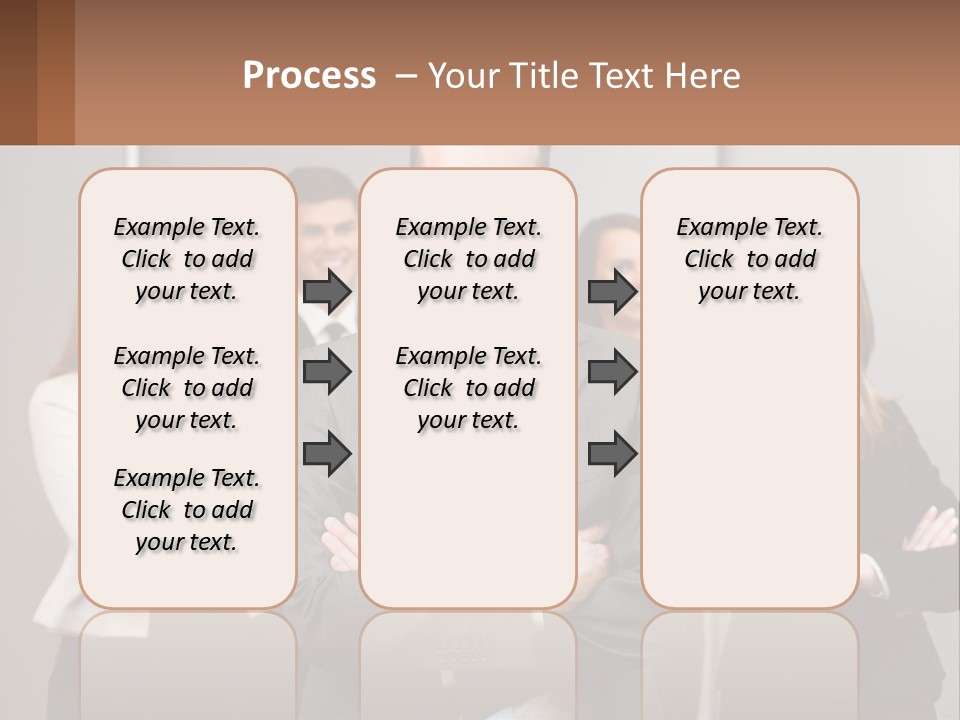 A Group Of Business People Standing In Front Of A Wall PowerPoint Template