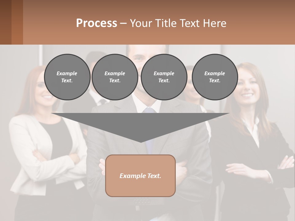 A Group Of Business People Standing In Front Of A Wall PowerPoint Template