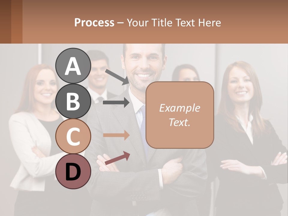 A Group Of Business People Standing In Front Of A Wall PowerPoint Template