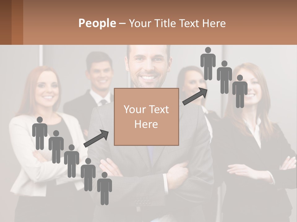 A Group Of Business People Standing In Front Of A Wall PowerPoint Template