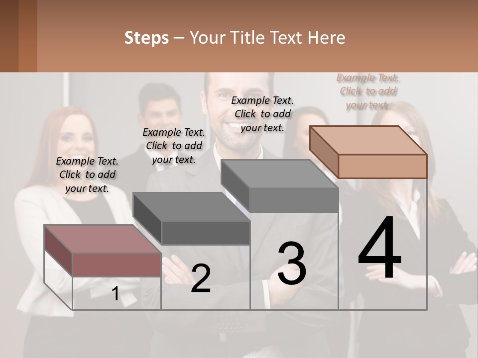 A Group Of Business People Standing In Front Of A Wall PowerPoint Template