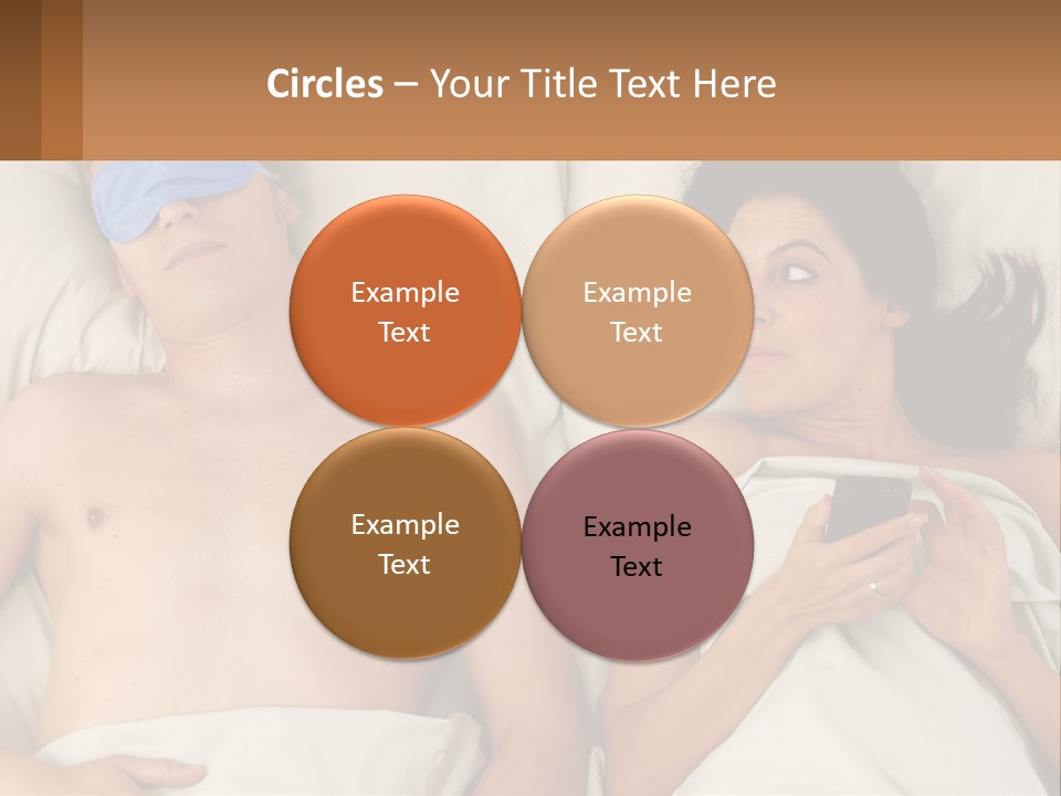 A Man And A Woman Laying In Bed With A Blindfold On Their Eyes PowerPoint Template